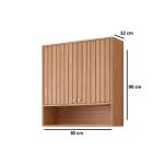 ARMÁRIO AÉREO DIVINA 80CM 2 PORTAS RIPADA FREIJÓ
