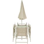 CONJUNTO MIAMI 4 CADEIRAS + MESA + GUARDA SOL BEGE BELFIX