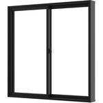 Janela Slim Preta de 2 Folhas com Vidro Liso 100x120cm Líder