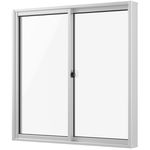Janela Slim Branca de 2 Folhas Com Vidro Liso 100x100cm Líder