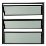  BASCULANTE PRETO COM 2 ARTICULAÇÕES DE VIDRO LISO 60X40cm LÍDER