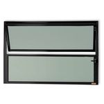 BASCULANTE PRETO COM 1 ARTICULAÇÃO DE VIDRO LISO 50x50cm LÍDER