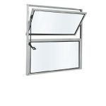 BASCULANTE ALUMÍNIO COM 1 ARTICULAÇÃO DE VIDRO LISO 40x40cm LÍDER