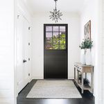 PORTA PALACE SOFT PRETA QUADRICULADA 210X86CM 1 FOLHA COM VIDRO LISO ESQUERDA LÍDER