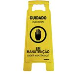 CAVALETE AMARELO 27X65CM - CUIDADO EM MANUTENCAO 