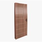 KIT PORTA MODELO CLM02 COM BATENTE AÇO MOGNO ESQUERDA 210X60