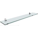 PRATELEIRA 15X40 DE VIDRO RETO INCOLOR 8MM COM SUPORTE CROMADO - PRAT-K