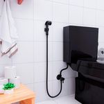 DUCHA HIGIÊNICA BLUKIT CONFORT COM DERIVAÇÃO E REGISTRO PRETA