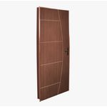 KIT PORTA MODELO CLM01 AUTO BRILHO COM BATENTE AÇO MOGNO DIREITO 210X80