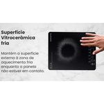 FOGÃO COOKTOP INDUÇÃO VITROCERÂMICO PRETO 1 BOCA 1200W 127V - AGRATTO