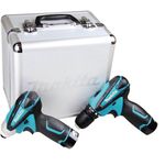KIT MAKITA PARAFUSADEIRA/FURADEIRA E PARAFUSADEIRA DE IMPACTO A BATERIA 12V LCT204