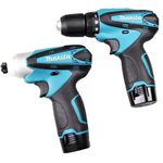 KIT MAKITA PARAFUSADEIRA/FURADEIRA E PARAFUSADEIRA DE IMPACTO A BATERIA 12V LCT204
