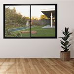 Janela Slim Preta de 2 Folhas com Vidro Liso 120x120cm Líder