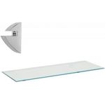 PRATELEIRA 15X60 DE VIDRO RETO INCOLOR 8MM COM SUPORTE CROMADO - PRAT-K