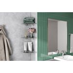 PRATELEIRA DE CANTO 25X25 DE VIDRO RECORTE COM SUPORTE CROMADO - PRAT-K