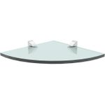 PRATELEIRA 20X20 DE VIDRO COM RAIO INCOLOR 8MM E SUPORTE CROMADO - PRAT-K