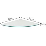 PRATELEIRA 20X20 DE VIDRO COM RAIO INCOLOR 8MM E SUPORTE CROMADO - PRAT-K