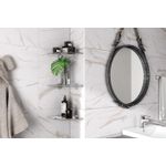 PRATELEIRA 20X20 DE VIDRO COM RAIO INCOLOR 8MM E SUPORTE CROMADO - PRAT-K