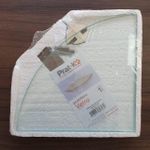 PRATELEIRA DE CANTO 25X25 DE VIDRO COM RAIO INCOLOR 8MM E SUPORTE CROMADO - PRAT-K