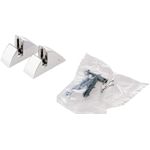 PRATELEIRA DE CANTO 25X25 DE VIDRO COM RAIO INCOLOR 8MM E SUPORTE CROMADO - PRAT-K