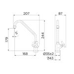 TORNEIRA DE COZINHA PARA MESA 1/2 PRIMOR