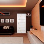 PORTA FRISADA MGM BRANCO NEBLINA 210X60CM 