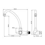TORNEIRA COZINHA PAREDE BICA ALTA 1168 F31 PRETA E CROMADA LORENZETTI