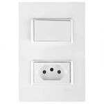 INTERRUPTOR TECLA SIMPLES + TOMADA 10A/250V 4X2 VIVAZ ILUMI