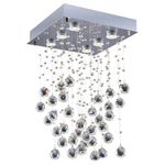 PLAFON BRILHANTE QUADRADO 6 LÂMPADAS BRONZEARTE