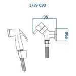 DUCHA HIGIENICA CROMADA 1739 C90