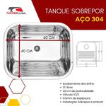 TANQUE INOX 22 LITROS 40X40X22CM TECNOCUBA