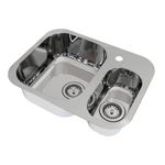 CUBA DUPLA LIFT DE EMBUTIR 54,5X40X18CM COM VALVULA 4,5'' DOCOL