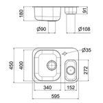 CUBA DUPLA LIFT DE EMBUTIR 54,5X40X18CM COM VALVULA 4,5'' DOCOL