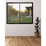 Janela Slim Preta de 2 Folhas com Vidro Liso 100x120cm Líder