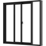 Janela Slim Preta de 2 Folhas com Vidro Liso 100x120cm Líder