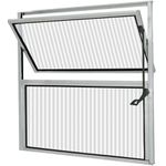 BASCULANTE ALUMÍNIO COM 1 ARTICULAÇÃO DE VIDRO CANELADO 50x50cm LÍDER