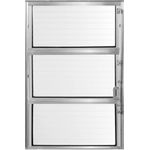 BASCULANTE ALUMÍNIO COM 2 ARTICULAÇÕES DE VIDRO CANELADO 60x80cm LÍDER