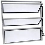 BASCULANTE ALUMÍNIO COM 2 ARTICULAÇÕES VIDRO LISO 60X80cm LÍDER