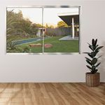 Janela Slim Alumínio de 2 Folhas Vidro Liso 120x120cm Líder