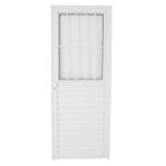 PORTA SLIM BRANCA COM POSTIGO 1 FOLHA COM VIDRO LISO 210x80cm ESQUERDA LÍDER