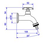 TORNEIRA DE TANQUE E JARDIM COM ADAPTADOR DE MANGUEIRA 1153 C34