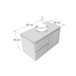 GABINETE RIPADO 80CM COM TAMPO DE VIDRO PRETO (SEM CUBA)