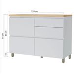 BALCAO 1 PORTA COM BASCULANTE E 4 GAVETAS RAINHA 120CM NESHER