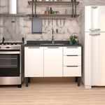 GABINETE AÇO JÚPITER BRANCO PARA PIA 120