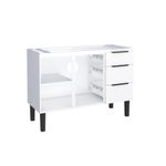 GABINETE AÇO JÚPITER BRANCO PARA PIA 120