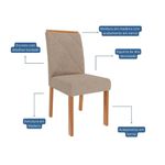 JOGO 2 CADEIRAS FERNADNA WOOD II MADEIRA/LINHO BEGE