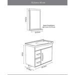 KIT ARMÁRIO SUSPENSO COM LAVATÓRIO E ESPELHEIRA SIENA PRETO