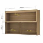 ARMÁRIO AÉREO MARQUESA COM NICHO E 1 PORTA BASCULANTE RIPADA 120CM NATURE NESHER 