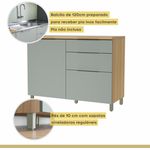 BALCÃO MARQUESA COM 1 PORTA E 3 GAVETAS 120CM NATURE VERDE NESHER 