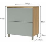 BALCÃO MARQUESA COM 1 PORTA BASCULANTE E 1 GAVETA NATURE VERDE NESHER 